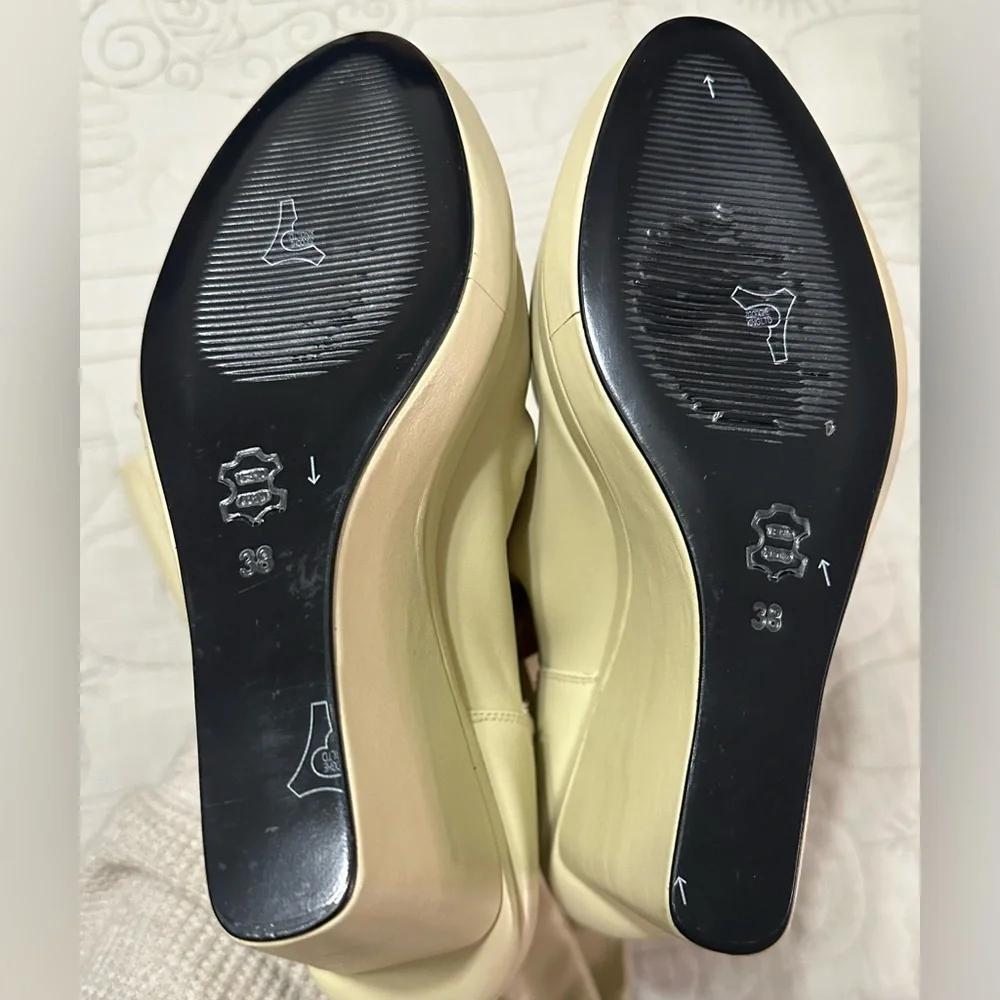 NEW Nicholas K Jedda Platform Boots Beige Sz 38 NIB